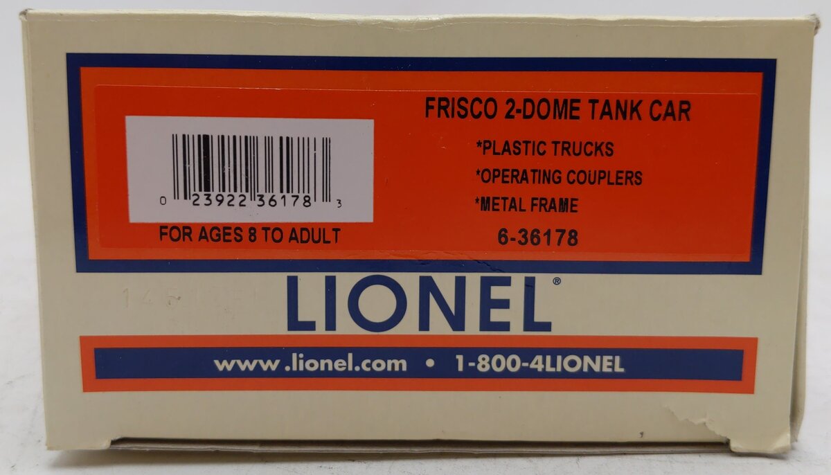 Lionel 6-36178 O Gauge Frisco 2-Dome Tank Car EX/Box