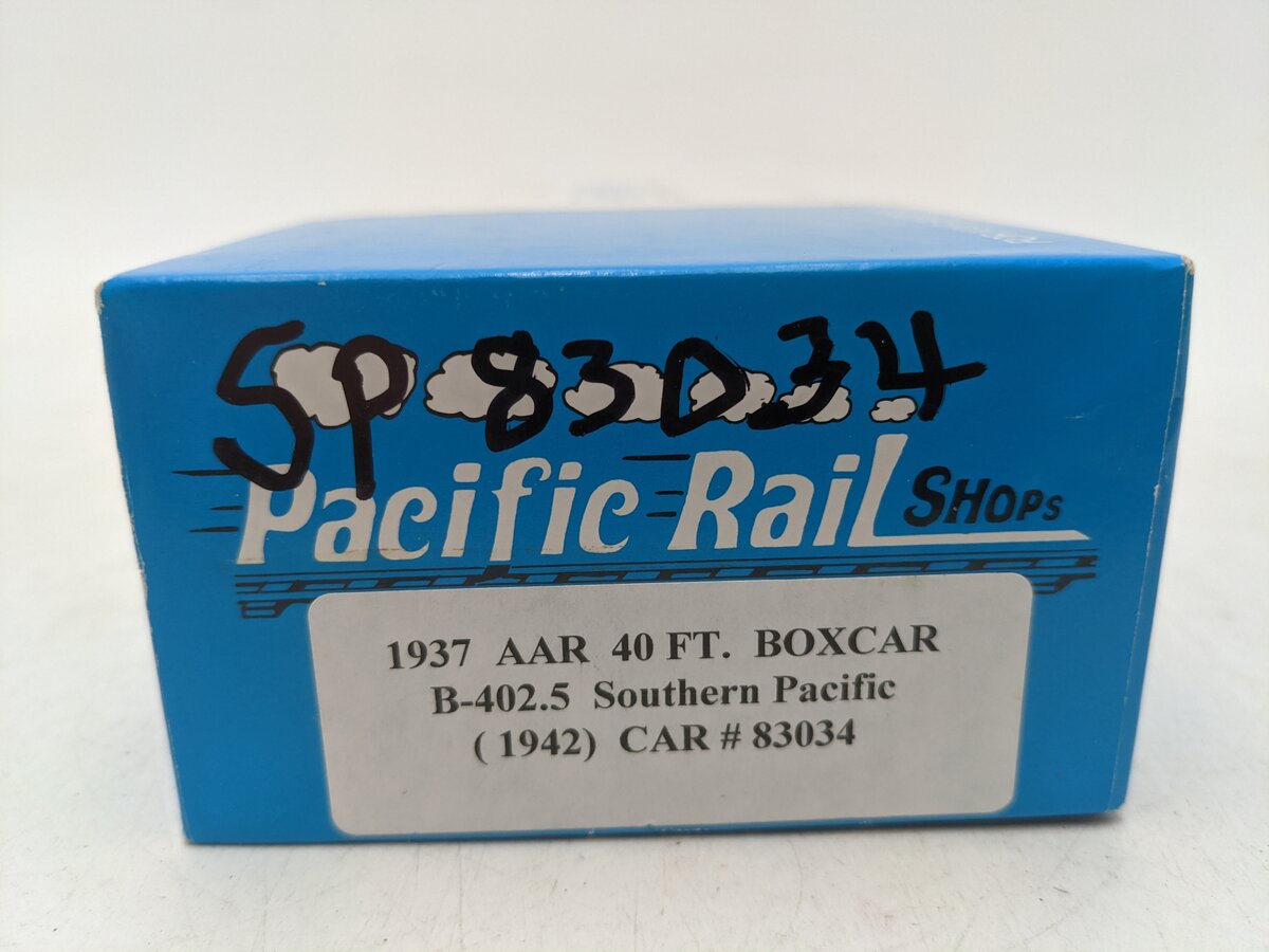 Pacific Rail B-402.5 S Scale Southern Pacific Boxcar -Scale Wheels #83034 EX/Box