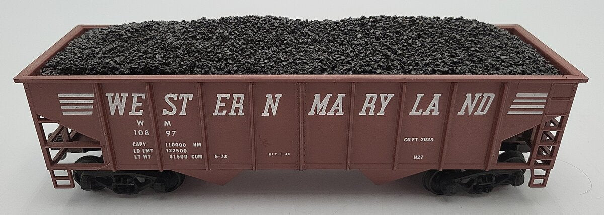 Weaver 10897 O Gauge Western Maryland 36' Ribbed 2-Bay Hopper 2-Rail EX