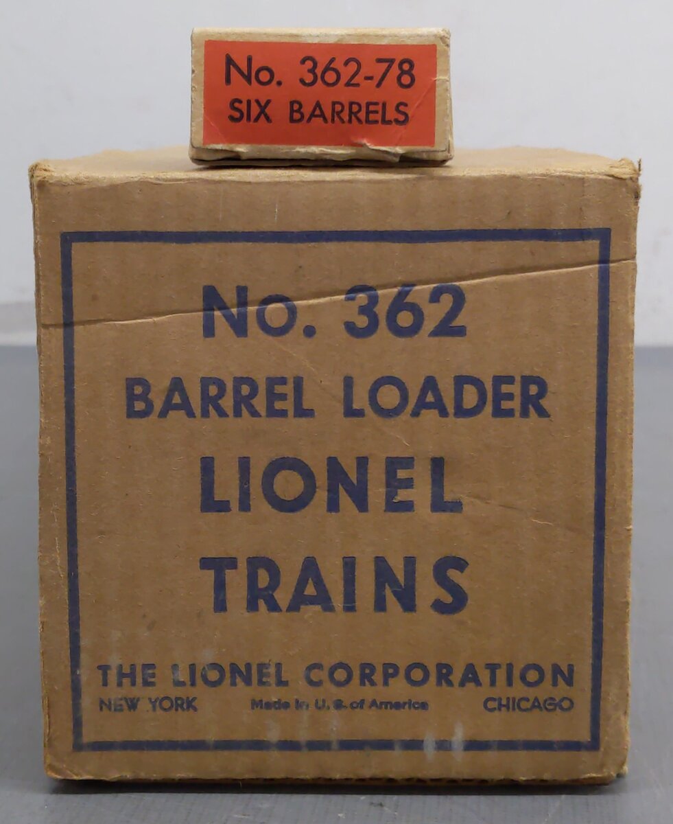 Lionel 362 Vintage O Operating Barrel Loader Ramp- No Car VG/Box