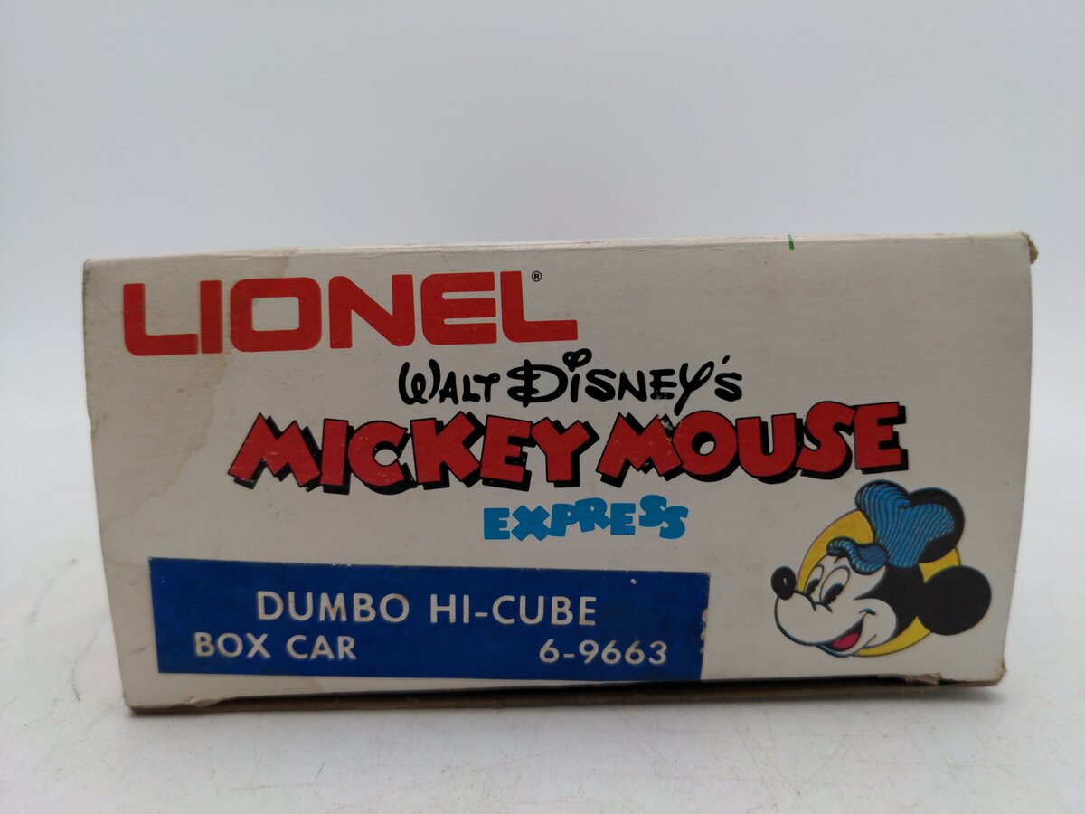 Lionel 6-9663 O Gauge Disney's Dumbo Hi Cube Boxcar EX/Box