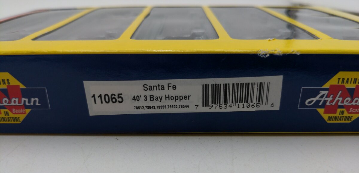 Athearn 11065 40' 3 Bay Hoppers Santa Fe 5 Pcs NIB