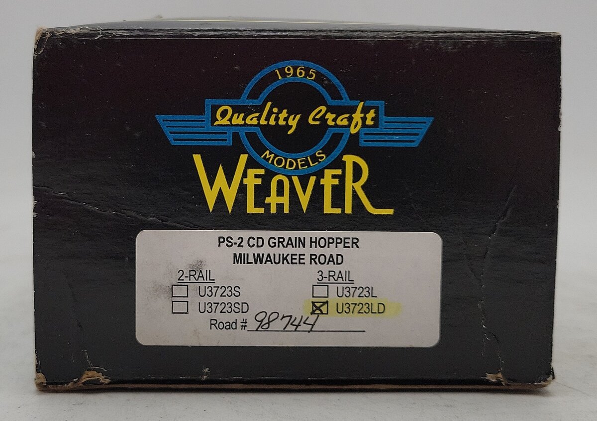 Weaver U3723LD O Gauge Milwaukee Road PS-2 CD Grain Hopper- 3-Rail EX/Box