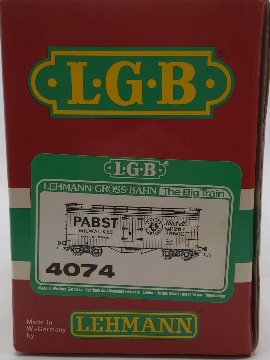 LGB 4074 G Scale Pabst Milwaukee Reefer #91021 EX/Box