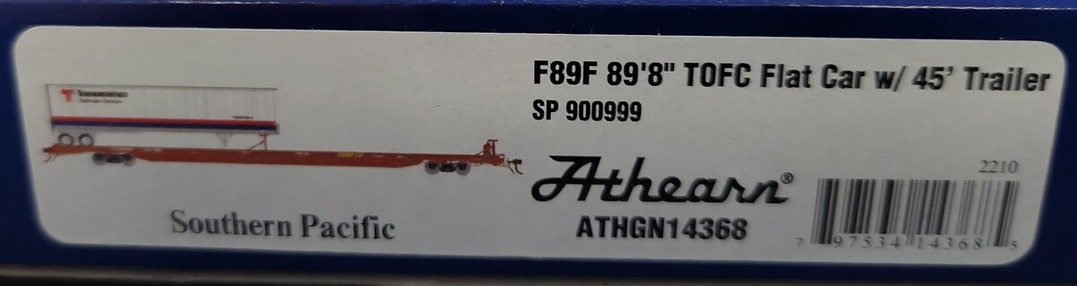 Athearn GN14368 N F89F 89'8" Flat Car w/45' Trailer #900999 LN/Box