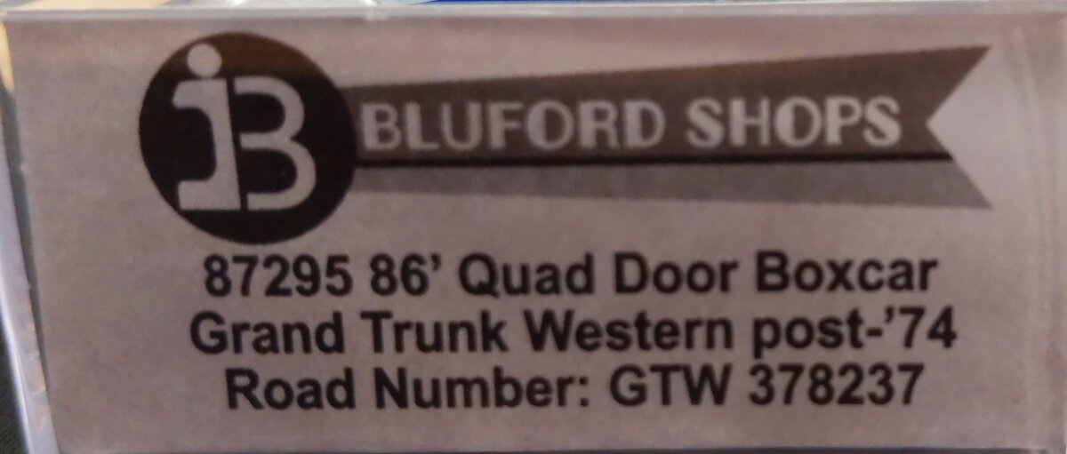 Bluford Shops 87295 N GTW PS 86' Quad Door Auto Parts Boxcar RTR #378237 LN/Box