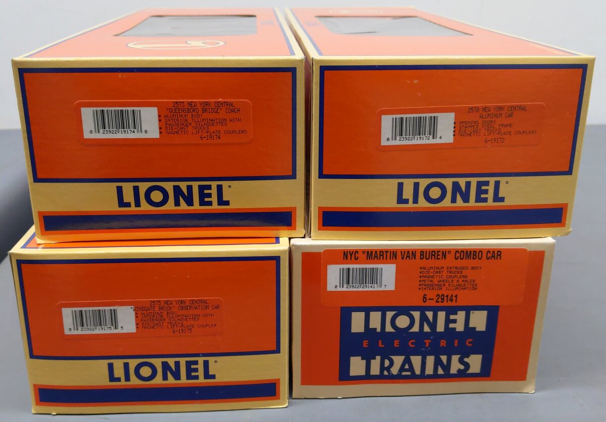 Lionel 6-19171 O Gauge New York Central Streamlined 4-Car Passenger Set LN/Box