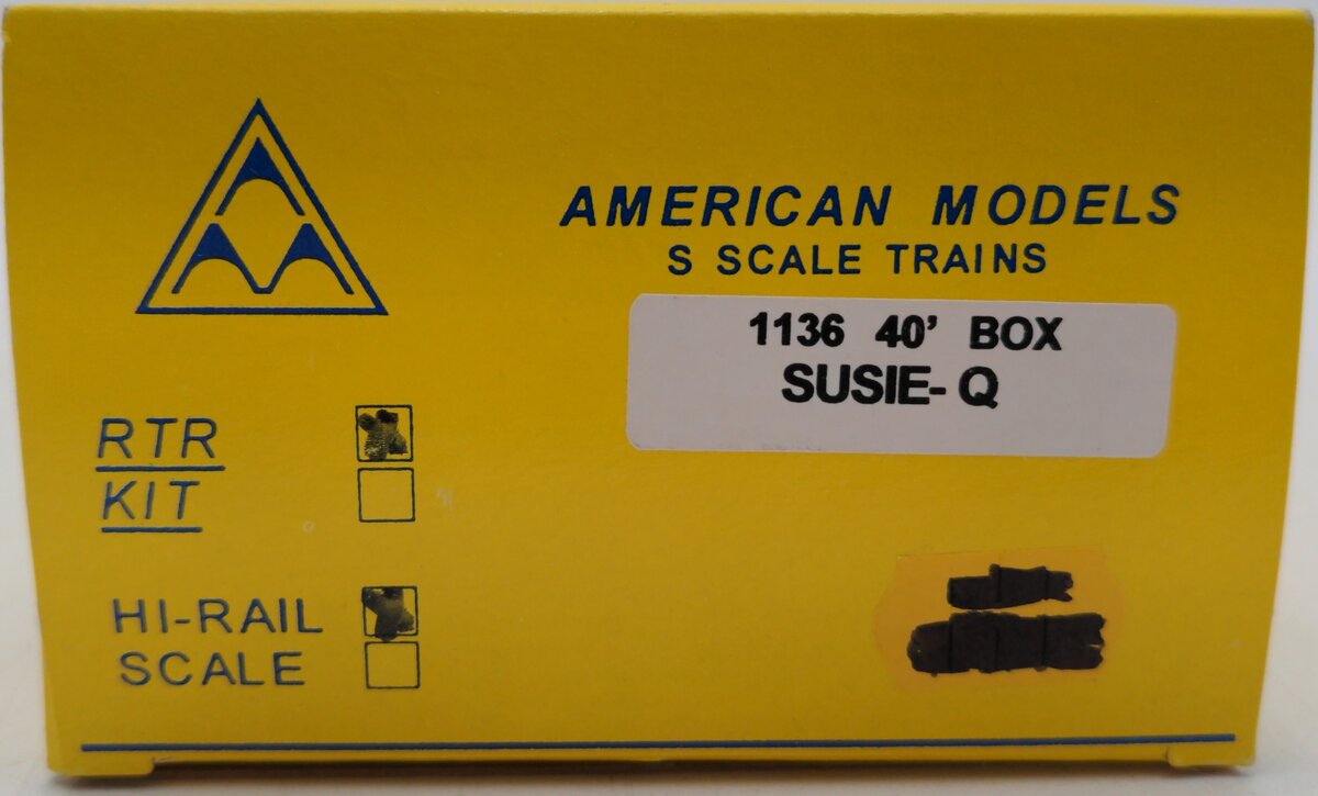 American Models 1136 S Scale Susie Q 40' Boxcar EX/Box
