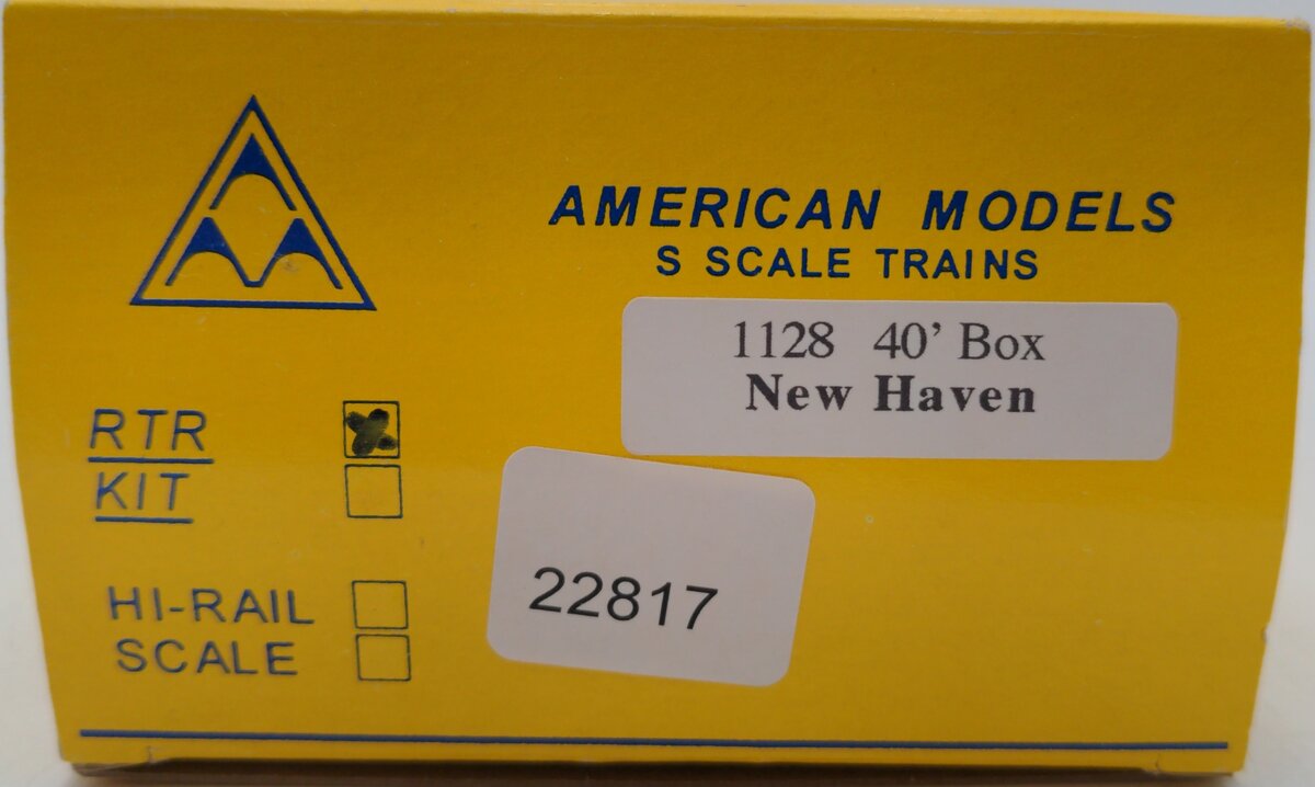 American Models 1128 S Scale New Haven 40' Boxcar #36108 EX/Box