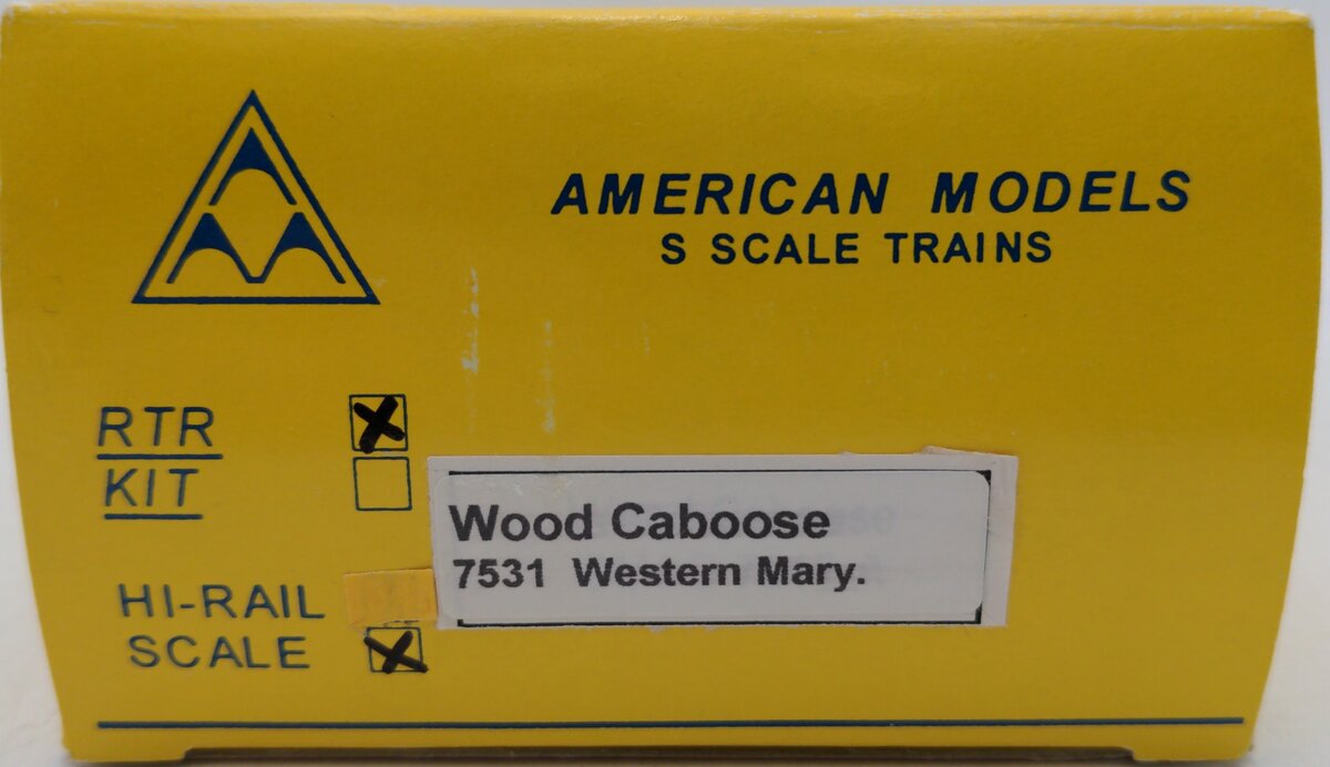 American Models 7531 S Scale RTR Wood Caboose #1801 EX/Box