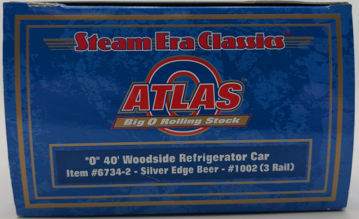 Atlas 6734-2 O Gauge Silver Edge Beer Reefer Car #1002 (3 Rail) LN/Box