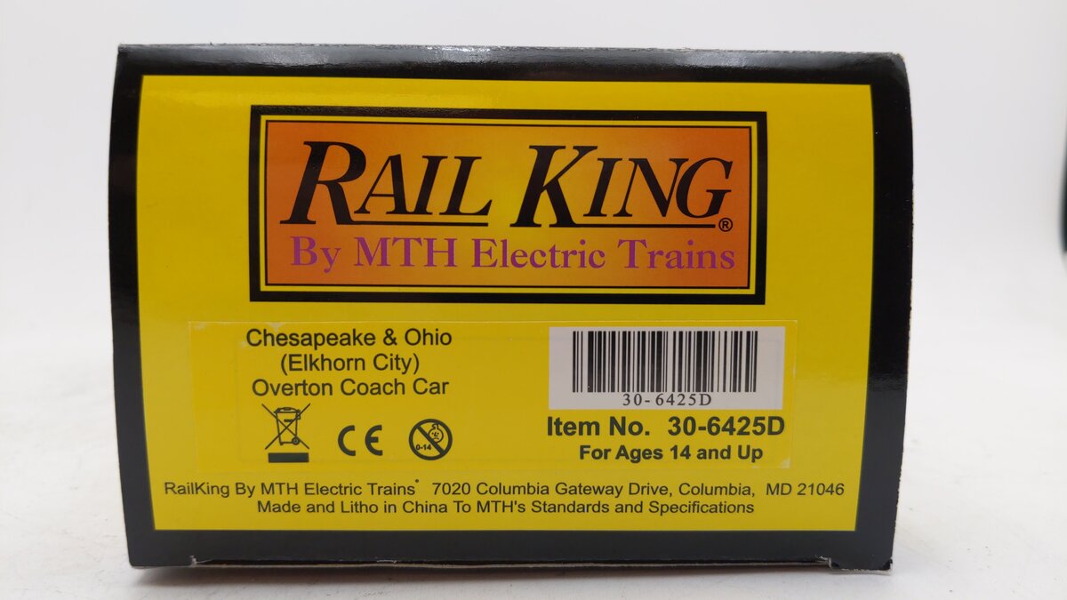 MTH 30-6425D O Chesapeake & Ohio (Elkhorn City) Overton Coach Car EX/Box