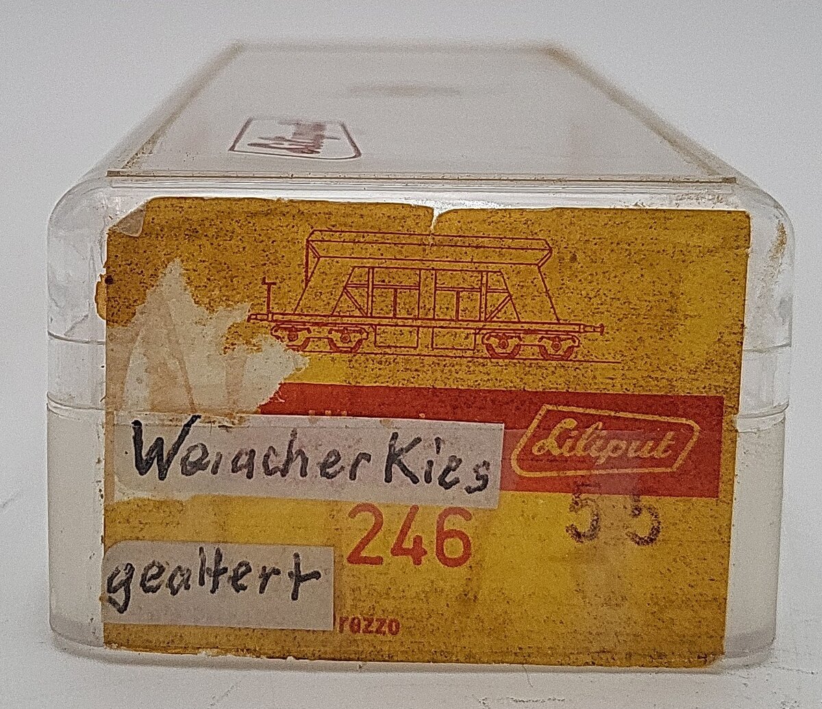 Liliput 24655 HO Scale Weiacher Kies Weathered Hopper Car EX/Box