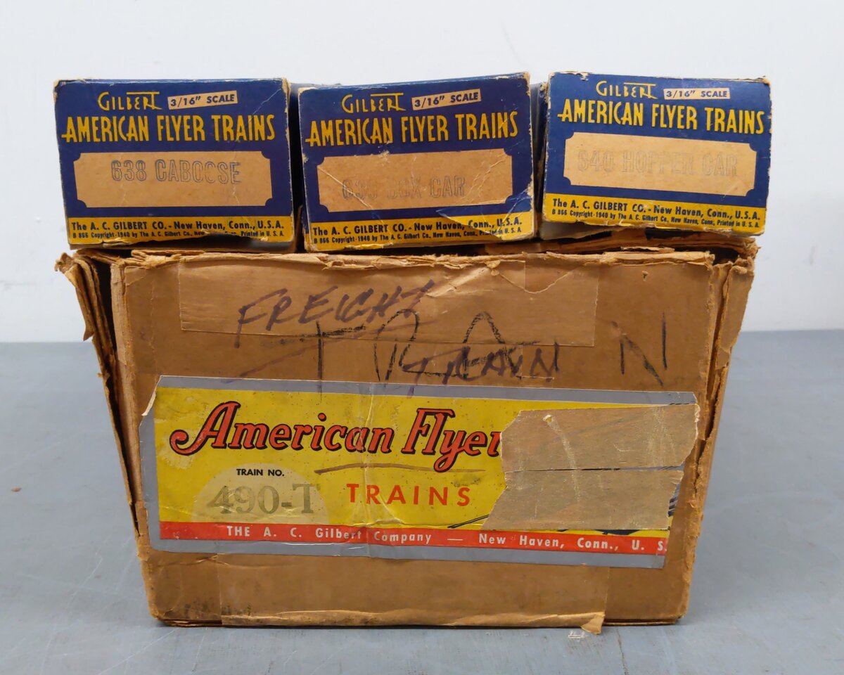 American Flyer 490T Vintage S Steam Set w/300AC, 639, 640, 638 (Loco/Cars only)/Box