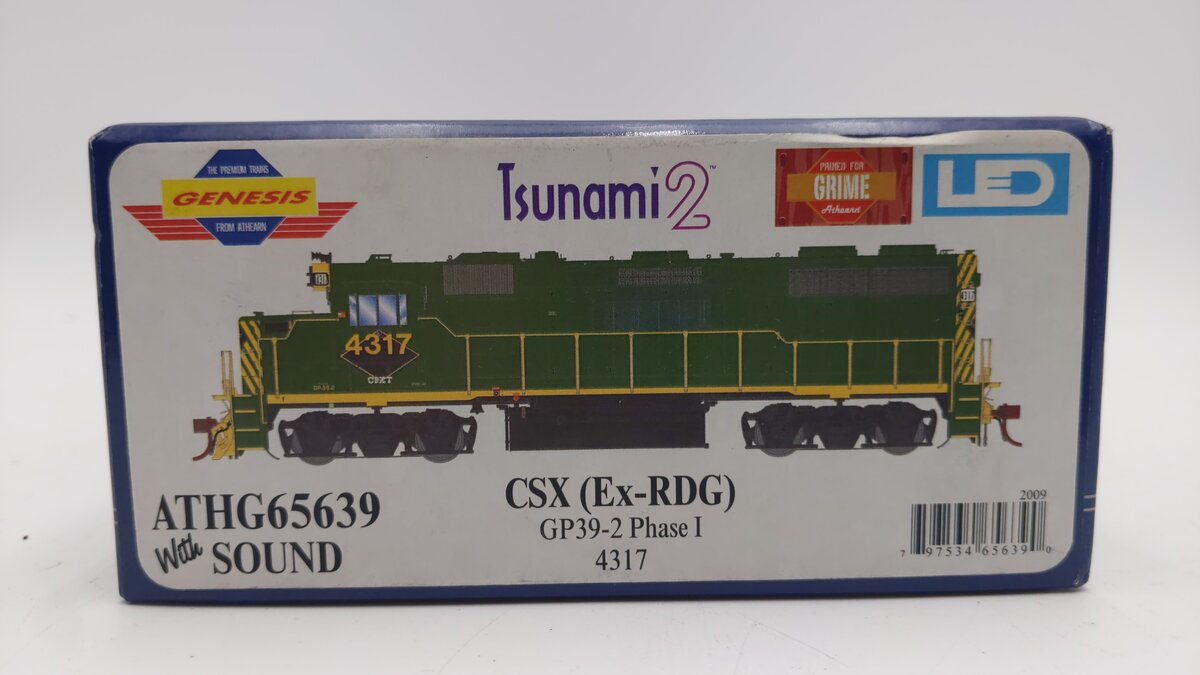 Athearn G65639 HO Scale GP39-2 CSX Diesel Locomotive #4317 w/ DCC EX/Box