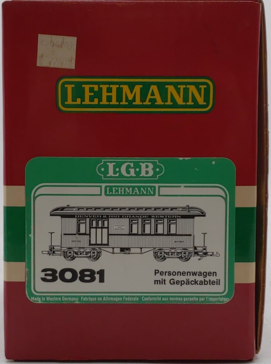LGB 3081 G Scale Denver & Rio Grande Western Combine Passenger Car EX/Box