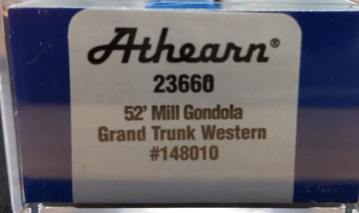 Athearn 23660 N Scale Grand Trunk Western 52' Mill Gondola Ready to Run #148010