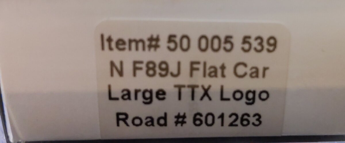 Atlas 50005539 N TTX RTTX F89J Flat Car with Triple Hitch #601263