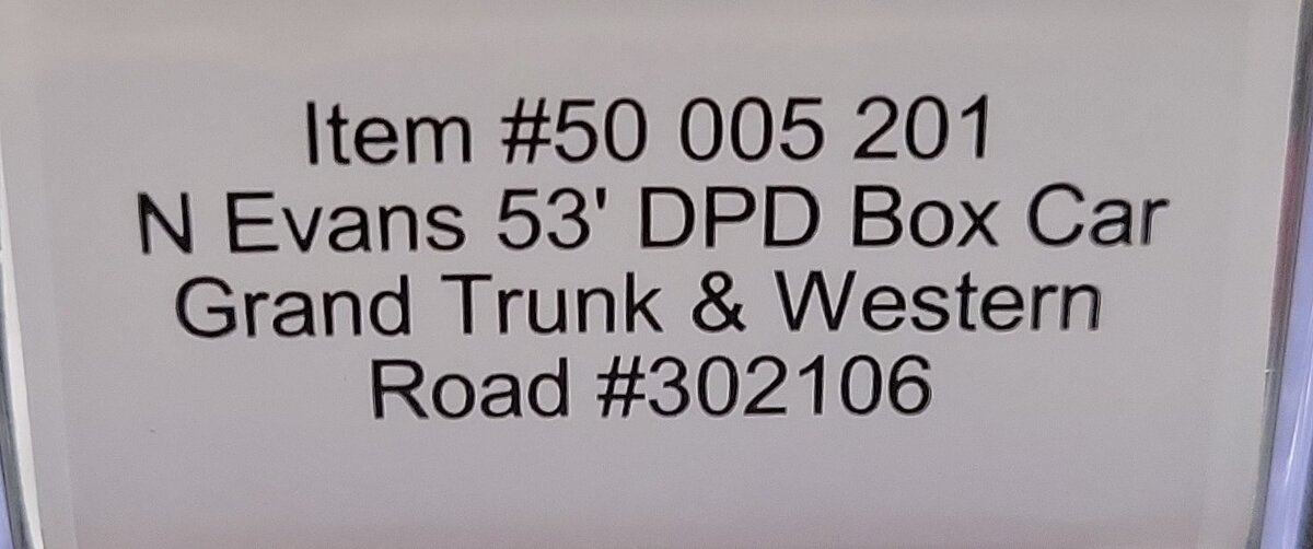 Atlas 50005201 N Grand Trunk Western 53' EVANS DPD Boxcar #302106 LN/Box