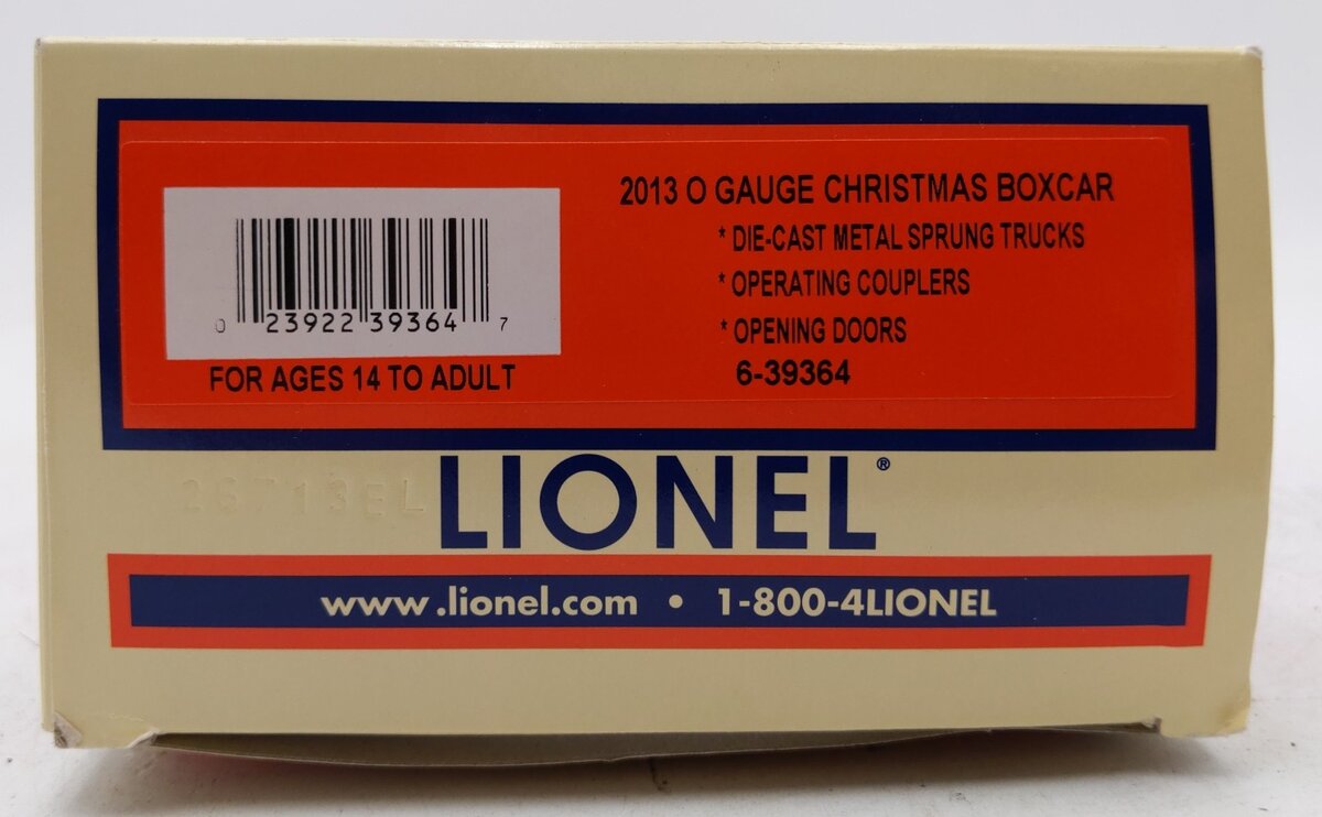 Lionel 6-39364 O Gauge 2013 Christmas Boxcar LN/Box