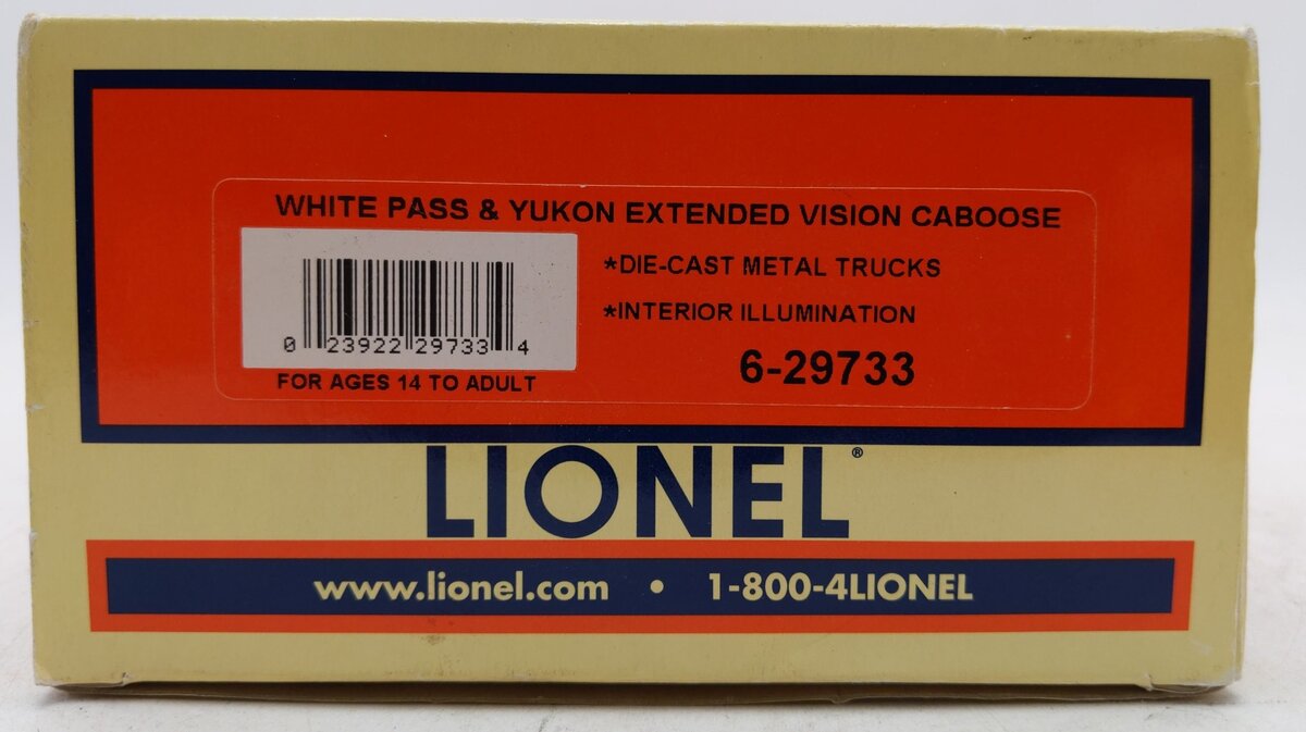 Lionel 6-29733 O Gauge White Pass Extended Caboose #904 LN/Box
