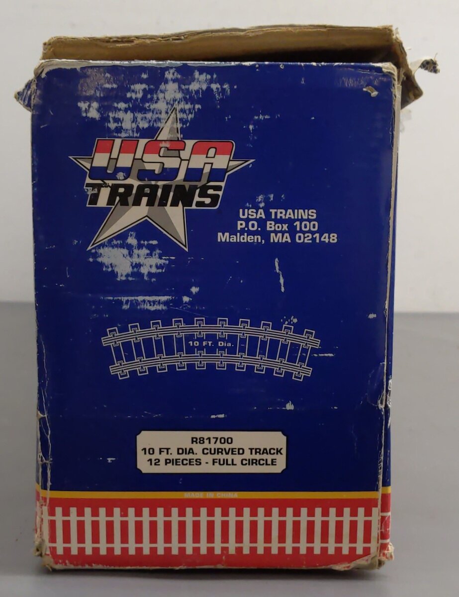 USA Trains R81700 G 10' Diameter Curved Track- Solid Brass Rail (Pack of 12) VG/Box