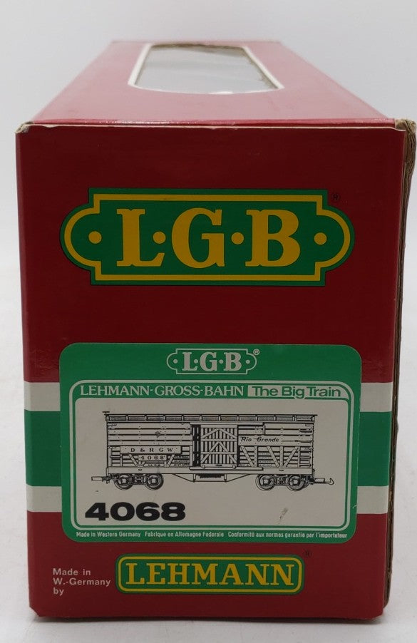LGB 4068 G Scale Denver & Rio Grande Western Stock Car #4068 VG/Box