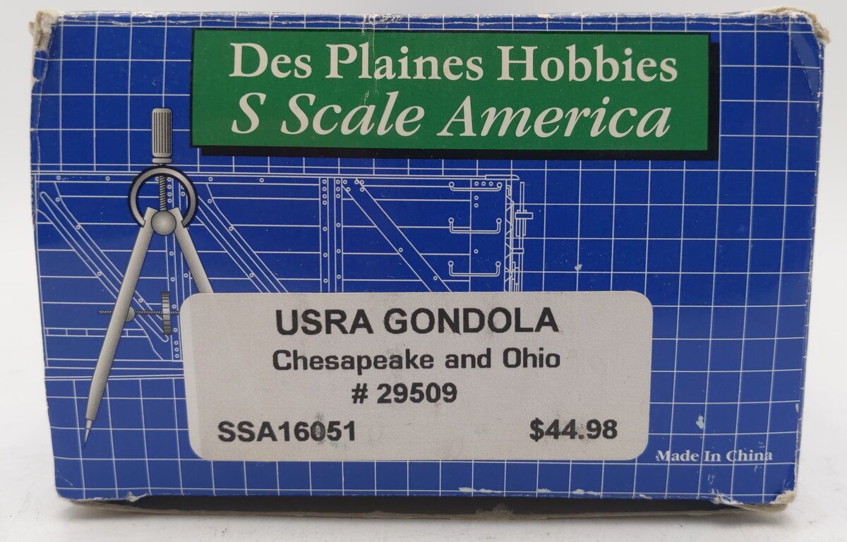 Des Plaines Hobbies SSA16051 S Chesapeake & Ohio USRA Woodside Gondola #29509 VG/Box