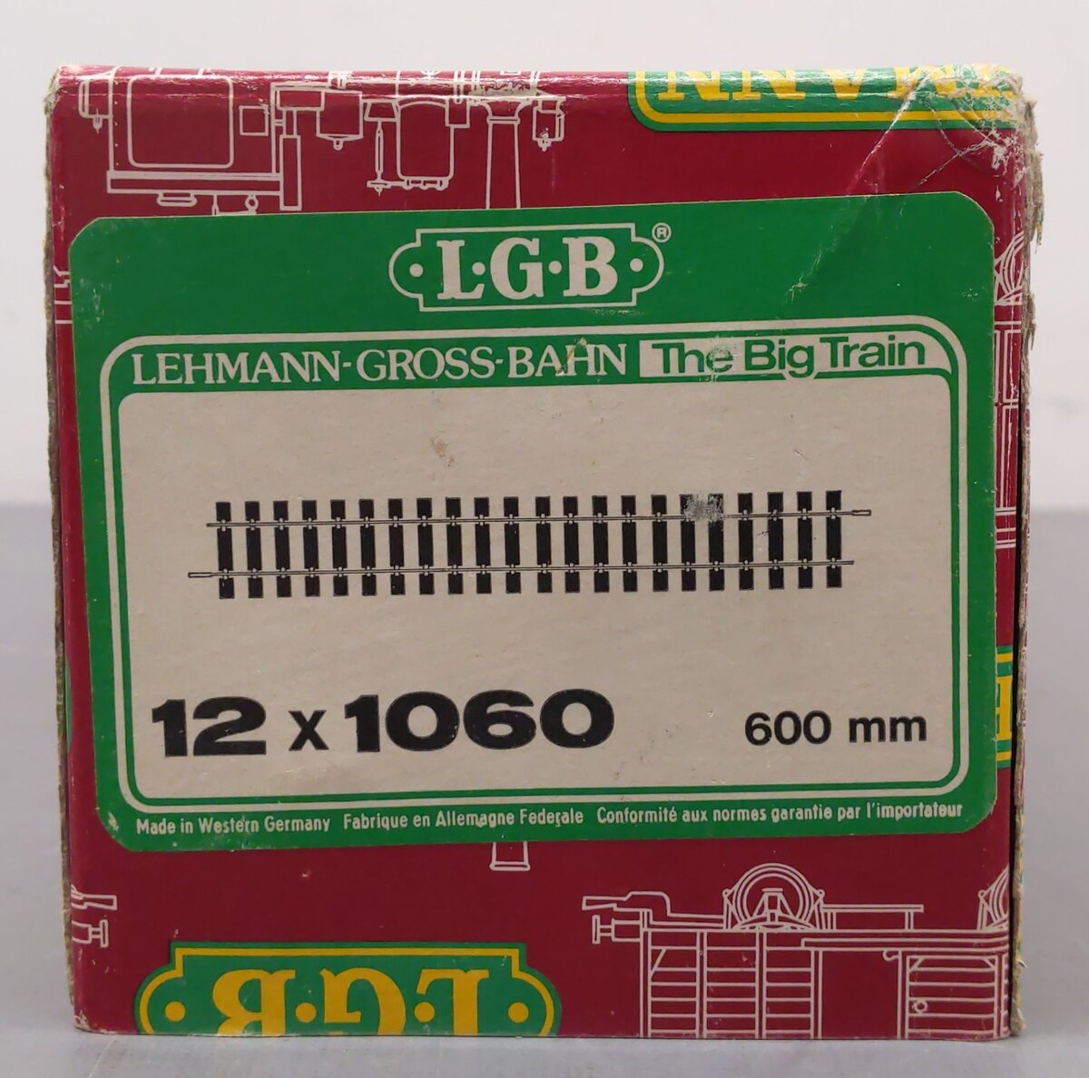 LGB 1060 G 600mm 24" Brass Rail Straight Track (Box of 12) VG/Box