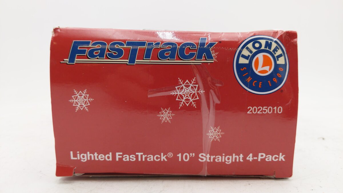 Lionel 2025010 O Gauge 10" Straight Fastrack w/ Multi-Colored Lights (Pack of 4) EX/Box