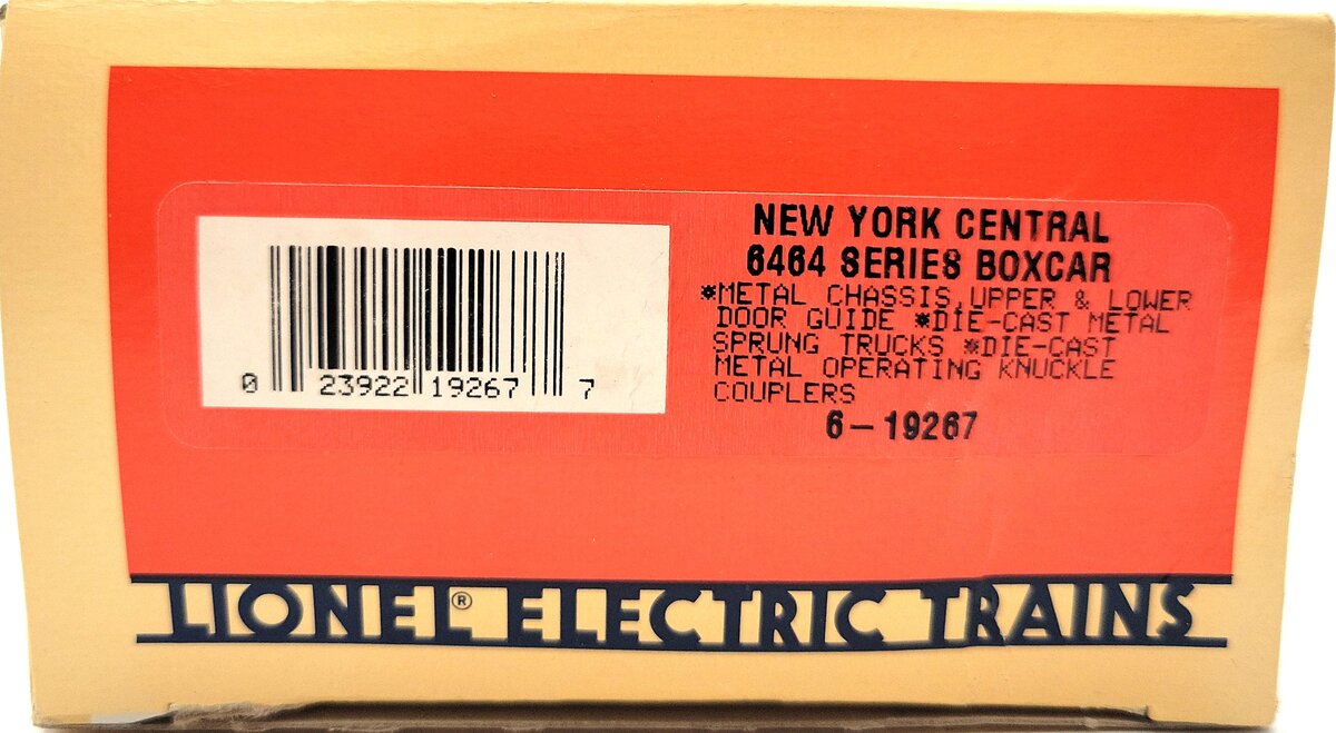 Lionel 6-19267 O Gauge New York Central 6464 Series Box Car LN/Box