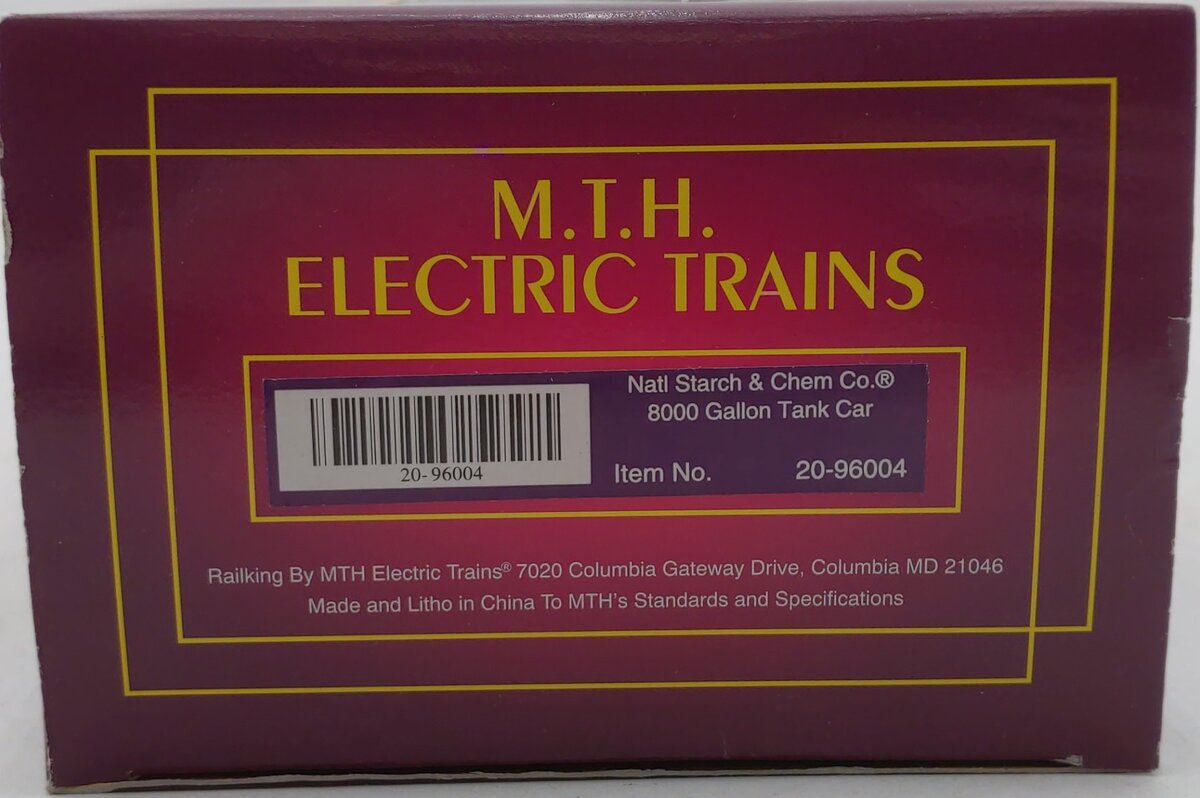 MTH 20-96004 O Gauge National Starch & Chemical Co. 8000 Gallon Tank Car #76910 LN/Box
