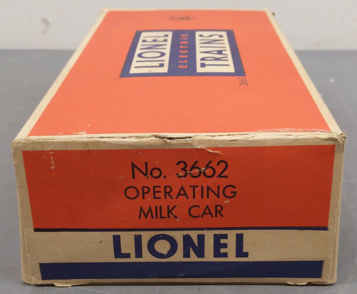 Lionel 3662 Vintage O Automatic Refrigerated Milk Car w/ Platform #36621 VG/Box