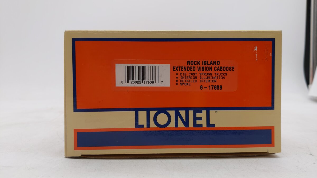 Lionel 6-17638 O Gauge Rock Island Extended Vision Lighted Caboose #17011 EX/Box