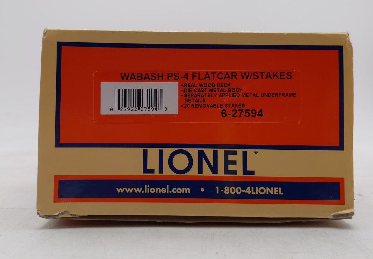 Lionel 6-27594 Wabash PS-4 Flatcar #310 EX/Box