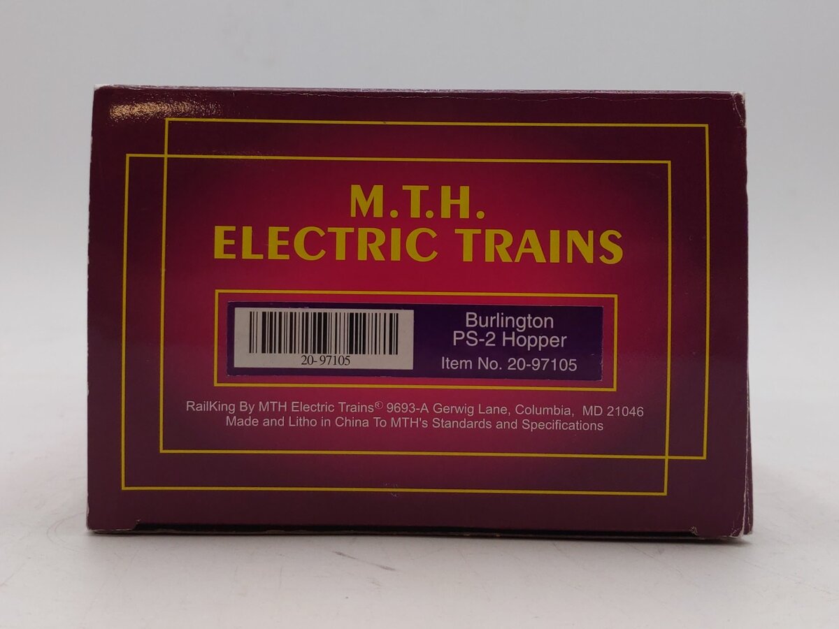 MTH 20-97105 O Gauge Burlington PS-2 Covered Hopper Car #189312 NIB