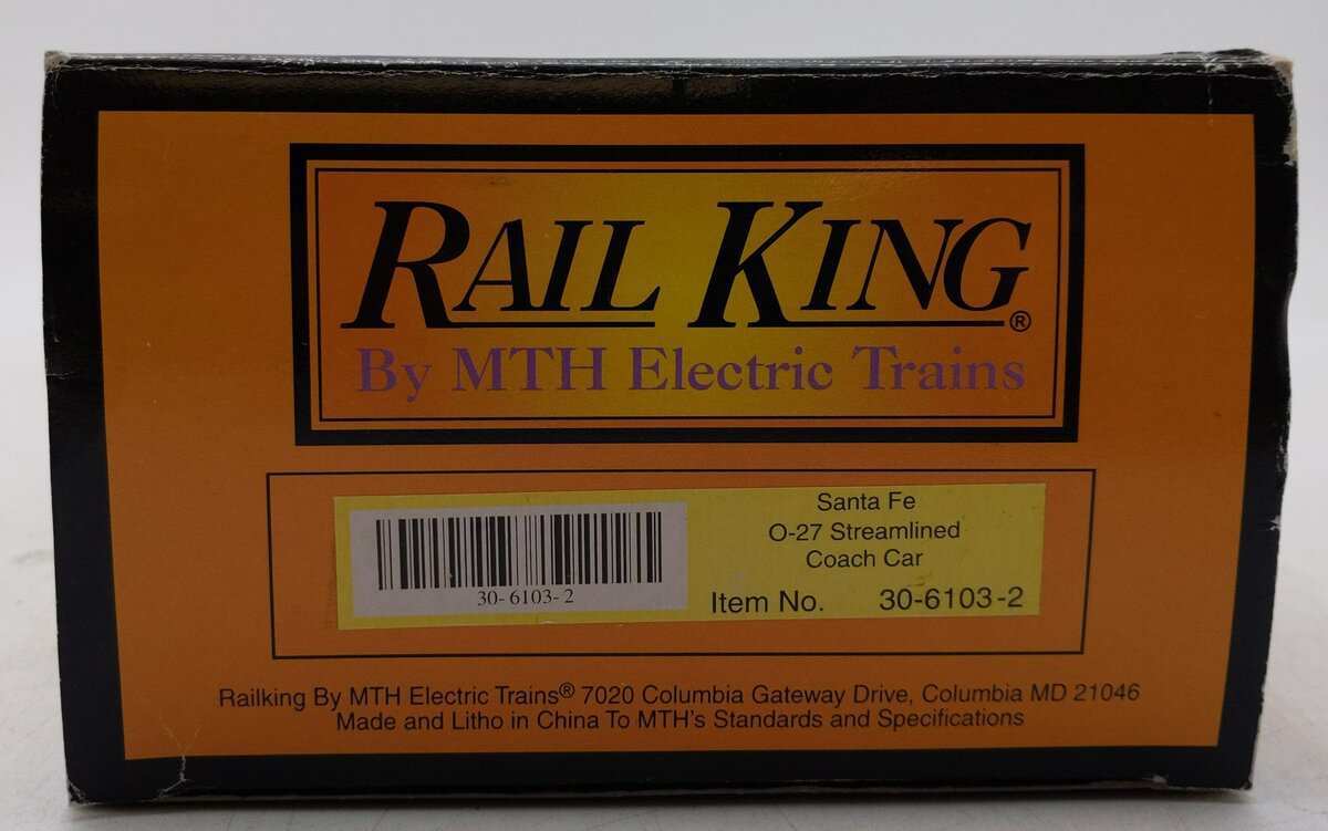 MTH 30-6103-2 O Gauge Santa Fe Streamlined Coach Car #3148 EX/Box