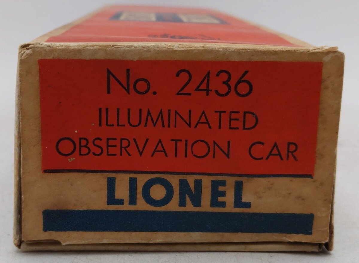 Lionel 2436 Vintage O Lionel Lines Illuminated Summit Observation Car VG/Box