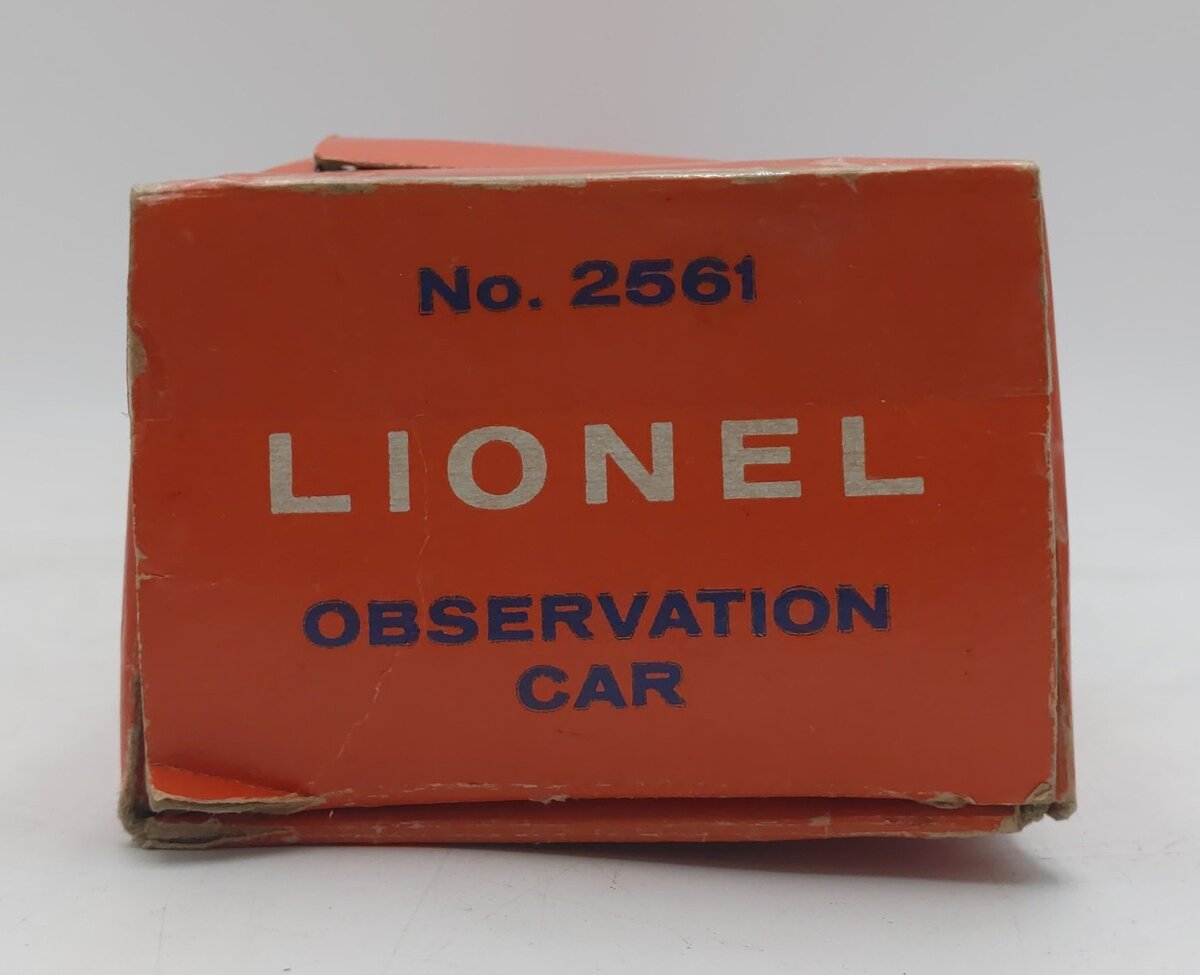 Lionel 2561 Vintage O Santa Fe Vista Valley Red Stripe Aluminum Observation Car EX/Box