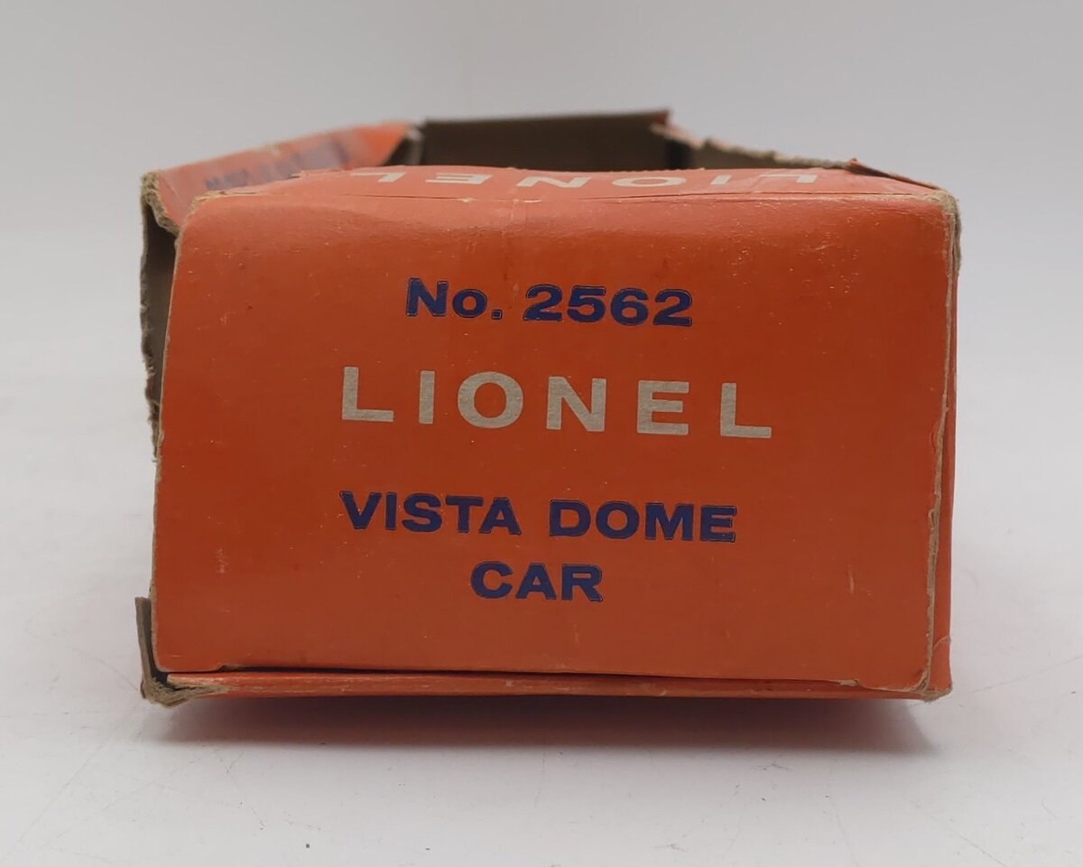 Lionel 2562 Vintage O Santa Fe Regal Pass Red Stripe Aluminum Vista Dome Car EX/Box