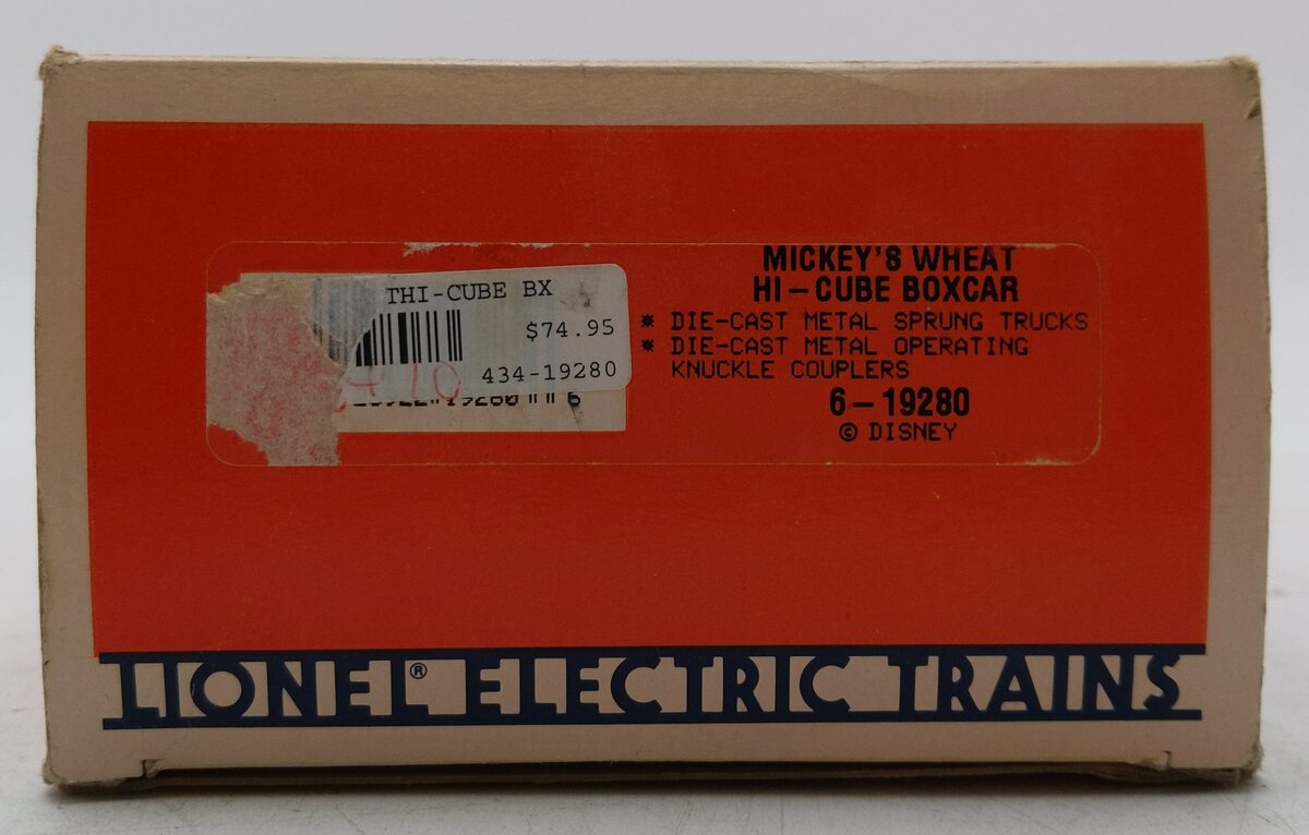 Lionel 6-19280 O Gauge Disney Mickey Wheat Hi-Cube Boxcar #19280 EX/Box