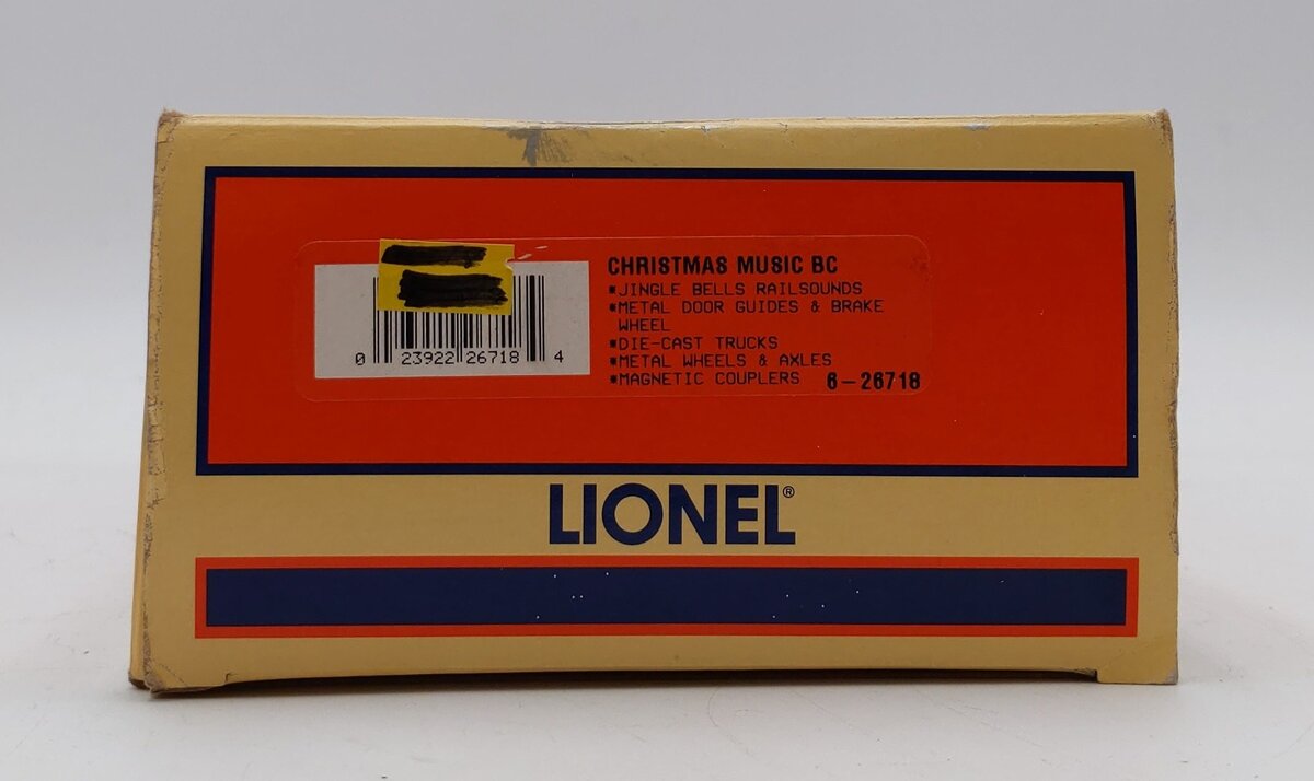 Lionel 6-26718 O Christmas Railsounds Boxcar EX/Box