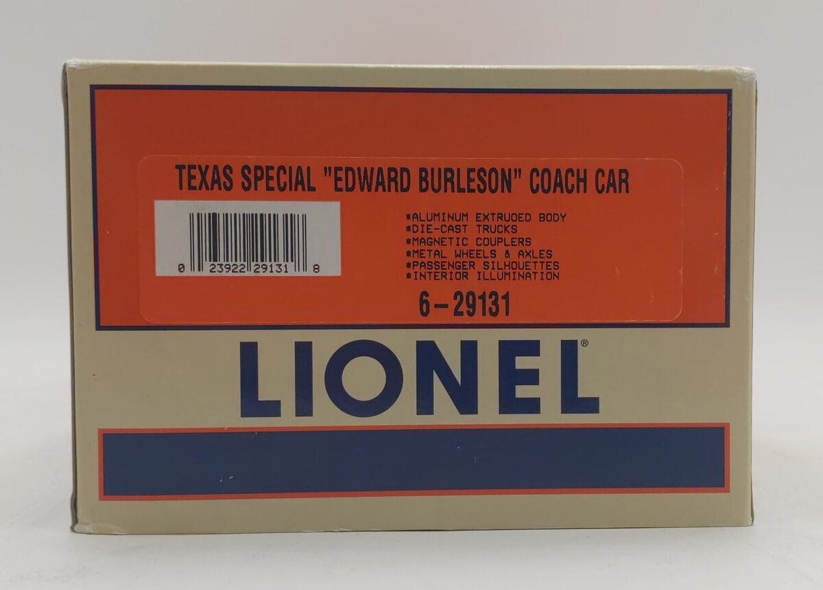 Lionel 6-29131 O Gauge Texas Special "Edward Burleson" Coach Car #1200 EX/Box