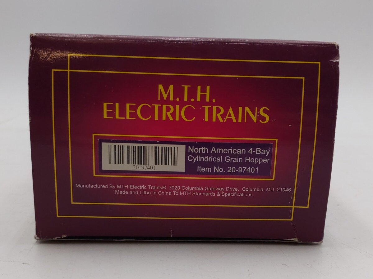 MTH 20-97401 O Gauge North American 4-Bay Cylindrical Grain Hopper Car #455002 NIB