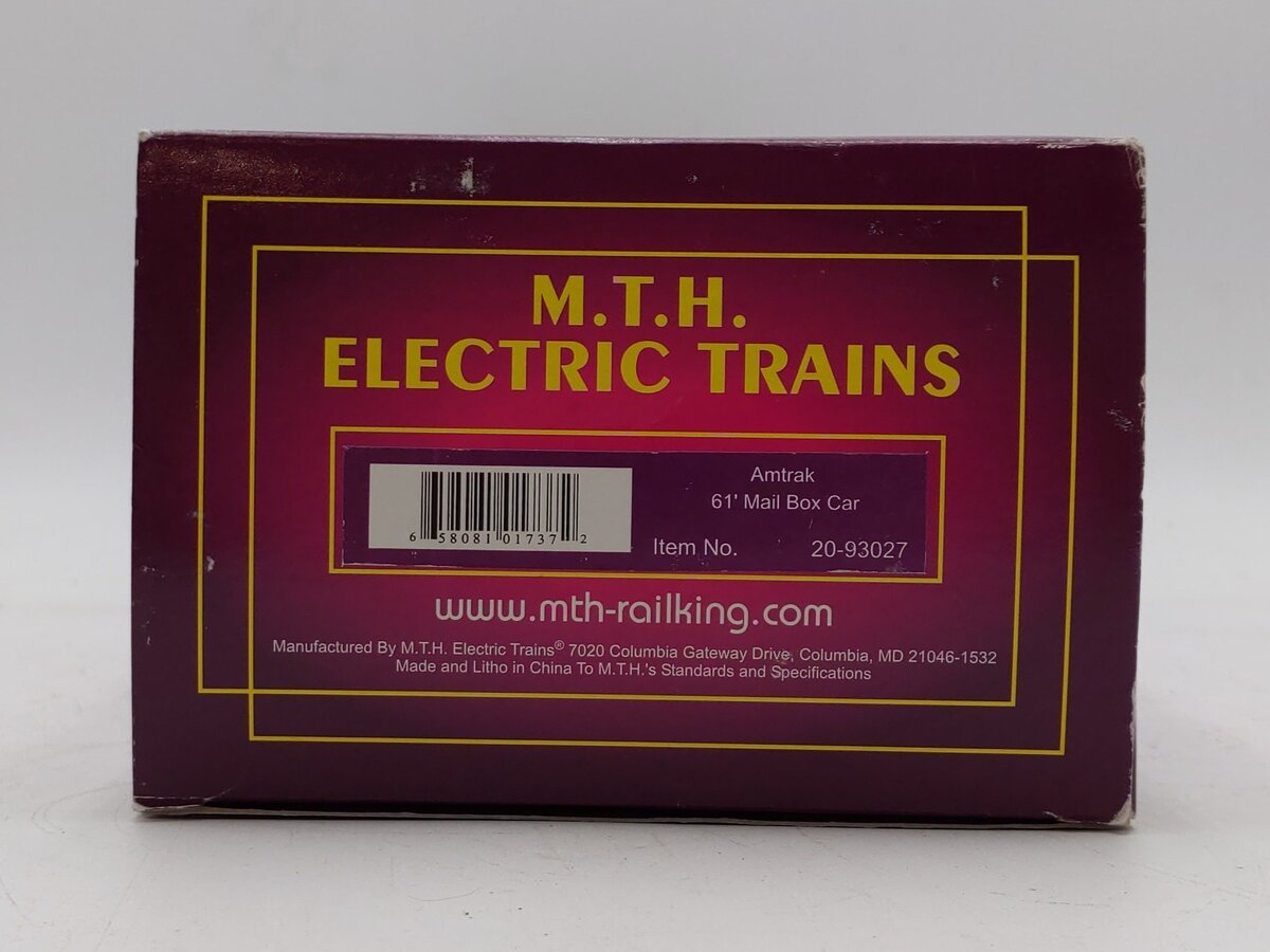 MTH 20-93027 O Gauge Amtrak 61' Mail Boxcar #1546 EX/Box