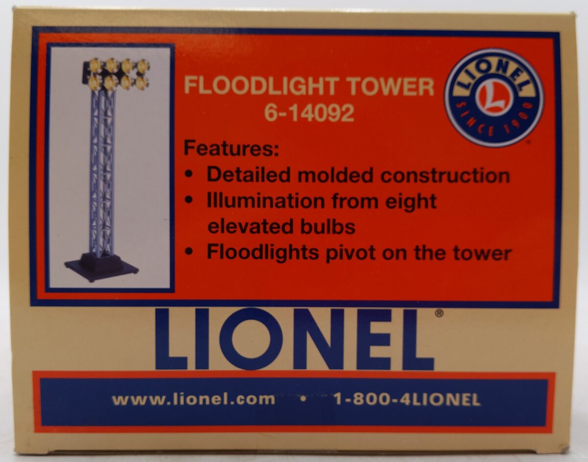 Lionel 6-14092 O 8-Light Floodlight Tower EX/Box