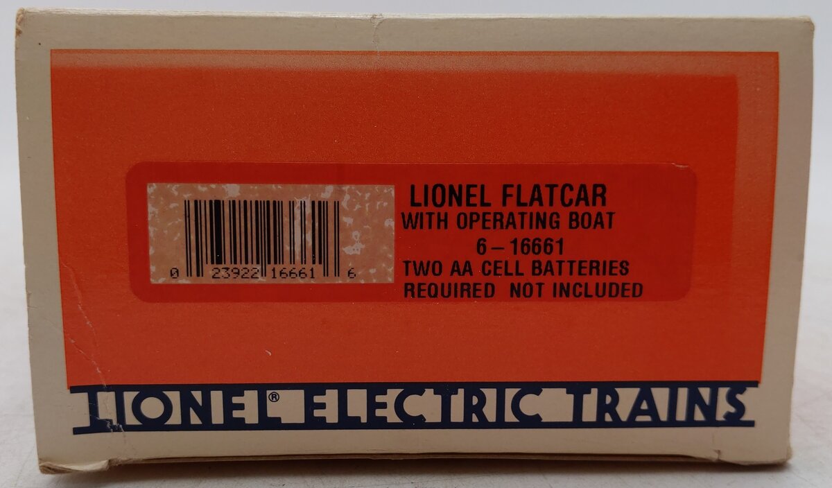 Lionel 6-16661 O Gauge Lionel Flatcar with Motorized Boat EX/Box