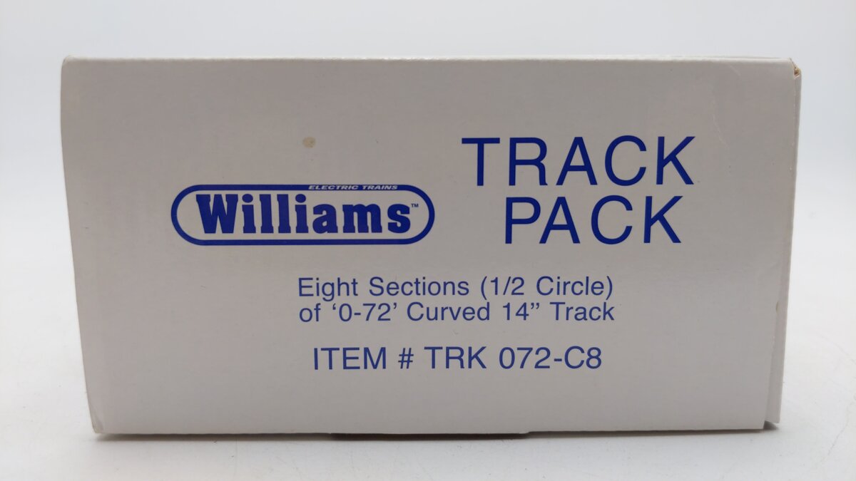 Williams 072-C8 O Gauge 0-72 Curved Track Sections (8) LN/Box