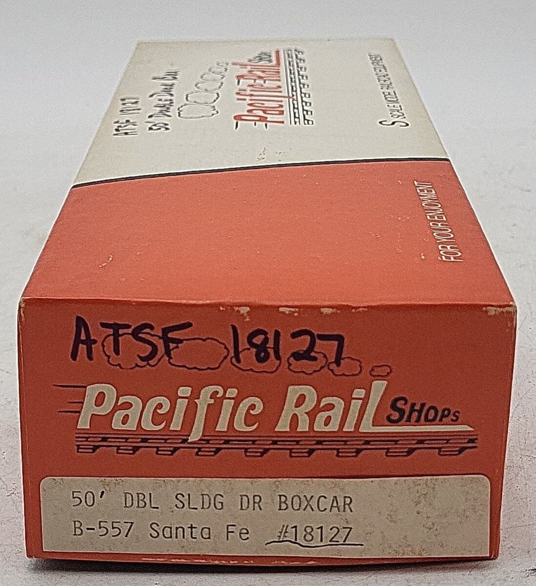 Pacific Rail B-557 S Scale Santa Fe 50' DBL SLDG DR Boxcar #18127 LN/Box