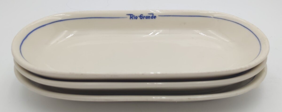 Syracuse China Rio Grande Prospector Pattern Long Oval Dishes (Set of 3) EX